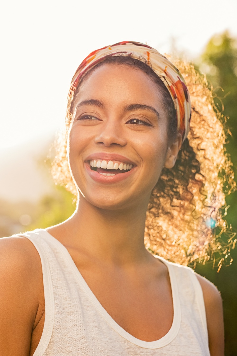 Woman smiling after a dental surgery with oral conscious sedation in Powder Springs GA